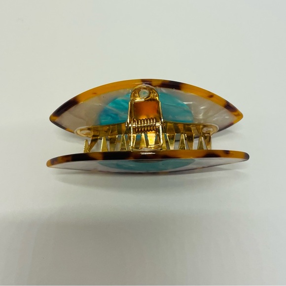 Cheetah tortoise shell evil eye hair claw clip - Picture 3 of 5